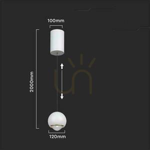 V-TAC LED pendelarmatur 6W justerbar 200cm Vit VT-7508 3000K 500lm small 2