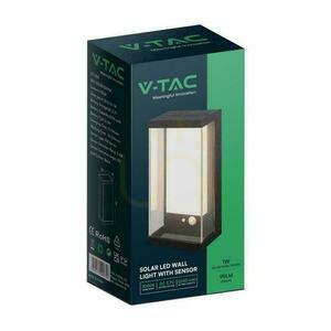 V-TAC 1W LED rörelsesensor IP65 svart VT-1193 3000K 95lm väggmonterad solcellslampa för trädgård. small 5