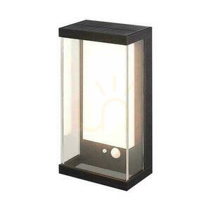 V-TAC 1W LED rörelsesensor IP65 svart VT-1193 3000K 95lm väggmonterad solcellslampa för trädgård. small 0