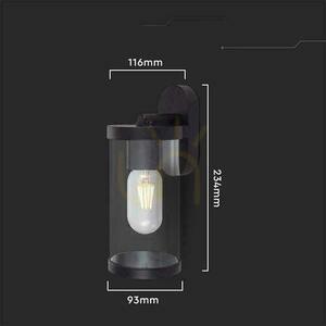 Trädgård Vägglampa V-TAC Svart Mat E27 IP44 VT-1149 small 2