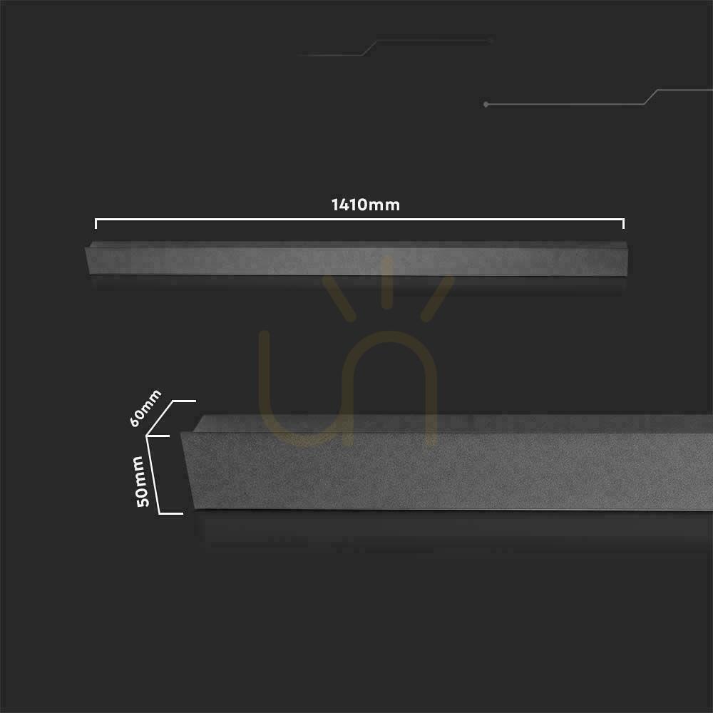 Utsikt LED Line V-TAC 23W IP65 antracit 140cm väggarmatur VT-1178 4000K 3150lm. LED Line V-TAC 23W IP65 antracit 140cm väggarmatur VT-1178 4000K 3150lm.