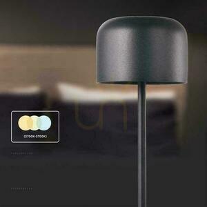 V-TAC 1,5W LED nattduksbordslampa 21cm laddningsbar dimbar svart VT-1181 2700K-5700K 150lm small 3