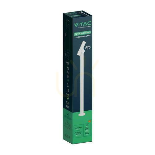 Kontrollera V-TAC 4W LED trädgårdsstolpe 100CM vit IP44 VT-1187 3000K 390lm.
