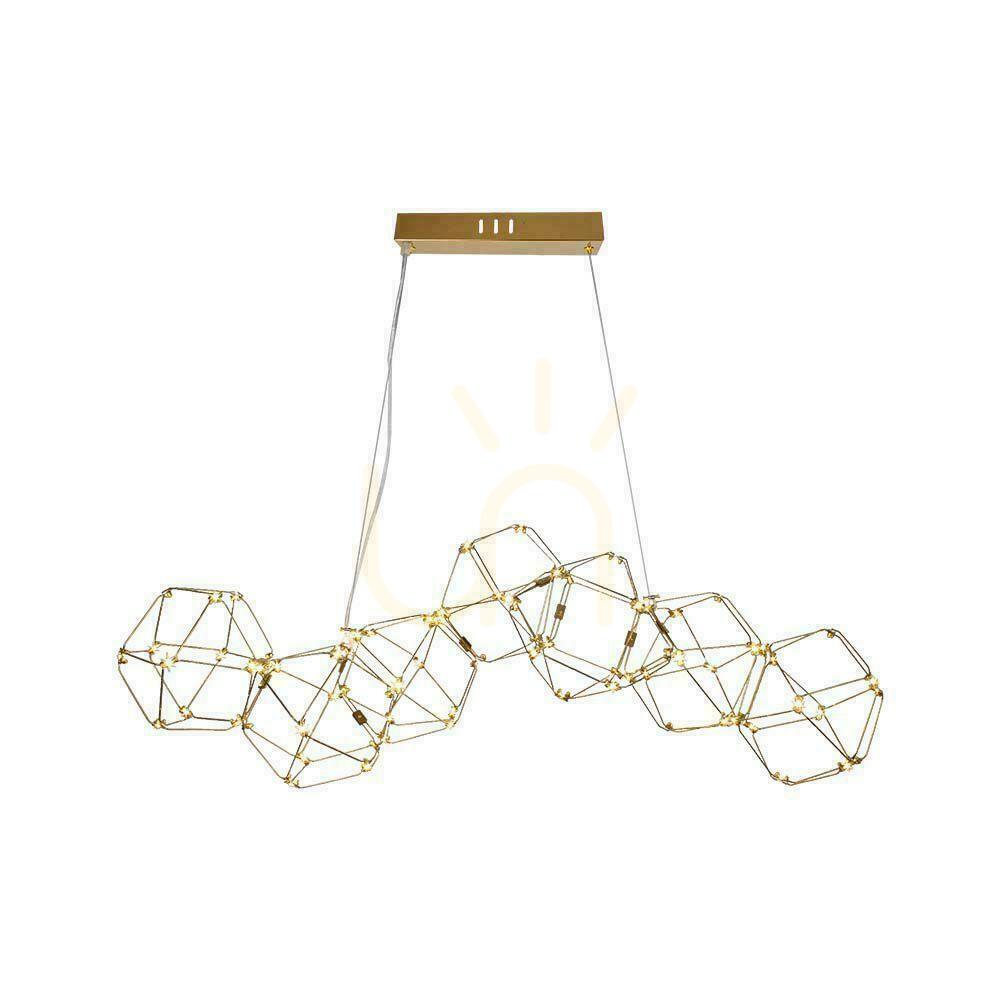 Kontrollera V-TAC 28W LED pendelarmatur Guld VT-7918 3000K 2700lm V-TAC 28W LED pendelarmatur Guld VT-7918 3000K 2700lm