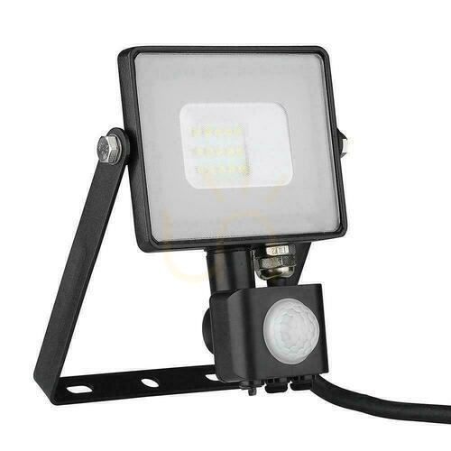 Kontrollera V-TAC LED-projektor 10W SAMSUNG CHIP Rörelsesensor Avstängningsfunktion Svart VT-10-S-B 3000K 800lm 5 års garanti