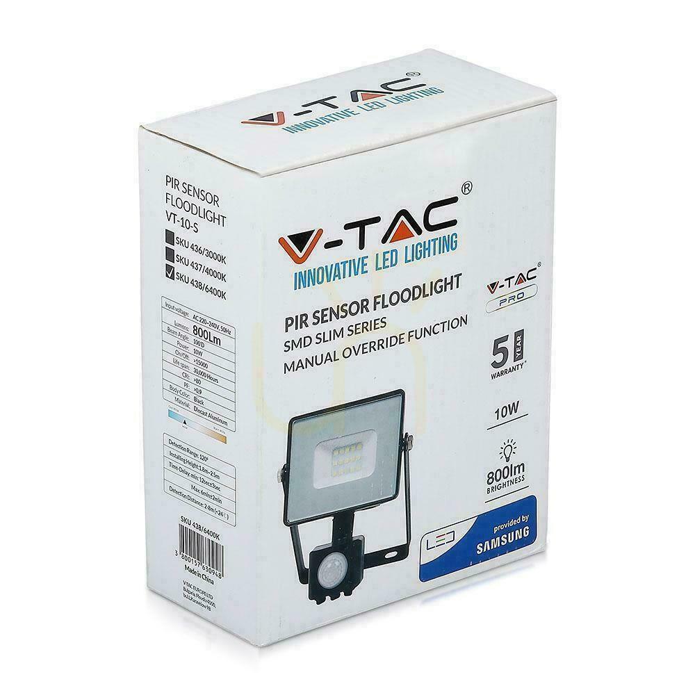 Visa V-TAC LED-projektor 10W SAMSUNG CHIP Rörelsesensor Avstängningsfunktion Svart VT-10-S-B 3000K 800lm 5 års garanti V-TAC LED-projektor 10W SAMSUNG CHIP Rörelsesensor Avstängningsfunktion Svart VT-10-S-B 3000K 800lm 5 års garanti