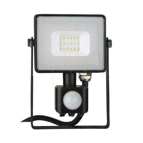 Kontrollera V-TAC LED-projektor 10W SAMSUNG CHIP Rörelsesensor Avstängningsfunktion Svart VT-10-S-B 3000K 800lm 5 års garanti