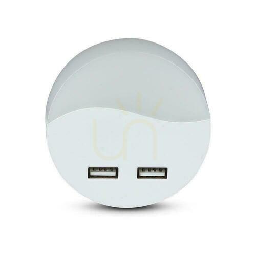 Kontrollera LED nattlampa med USB V-TAC SAMSUNG CHIP Round VT-84-RD 3000K 10lm.