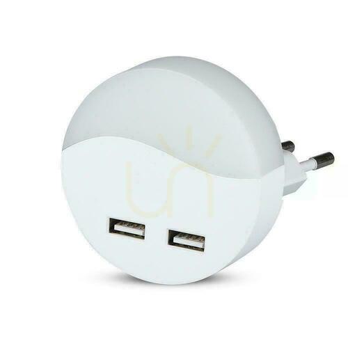 Kontrollera LED nattlampa med USB V-TAC SAMSUNG CHIP Round VT-84-RD 3000K 10lm.