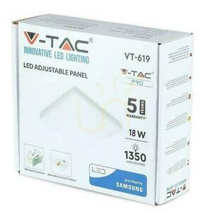 V-TAC 18W LED-panel justerbar SAMSUNG CHIP Square 170x32mm VT-619SQ 3000K 1350lm 5 års garanti small 3