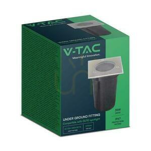 V-TAC VT-1127 kvadratisk markarmatur i borstat stål, GU10, IP67 small 4