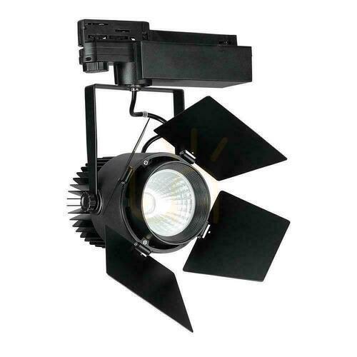 Kontrollera V-TAC 33W LED SAMSUNG CHIP CRI90+ Svart VT-433 3000K 3000lm 5 års garanti Rail System 3F armatur.