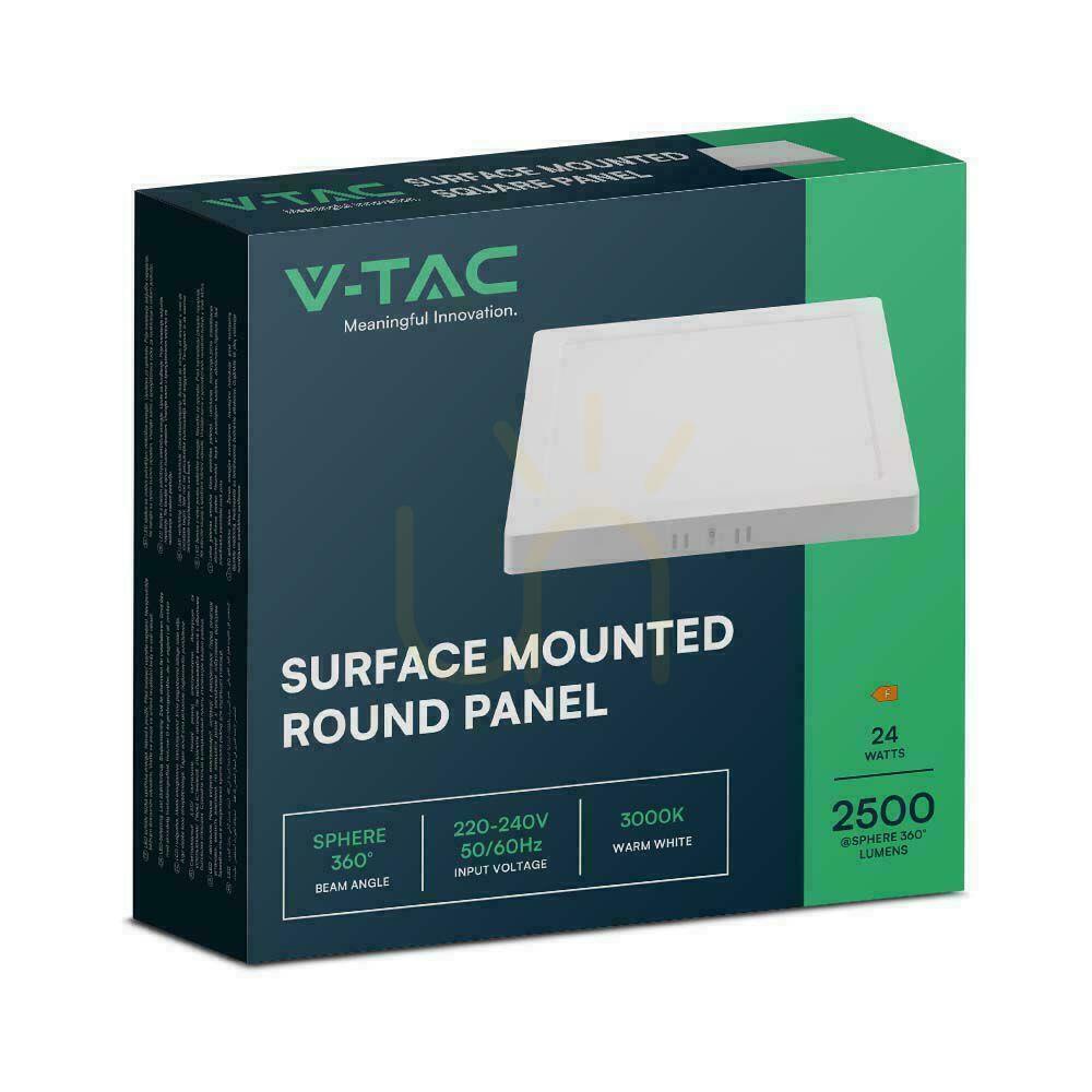 Förhandsvisning V-TAC Ytmonterad LED Panel Premium Downlight 24W Square 300x300 VT-60024 4000K 2640lm. V-TAC Ytmonterad LED Panel Premium Downlight 24W Square 300x300 VT-60024 4000K 2640lm.