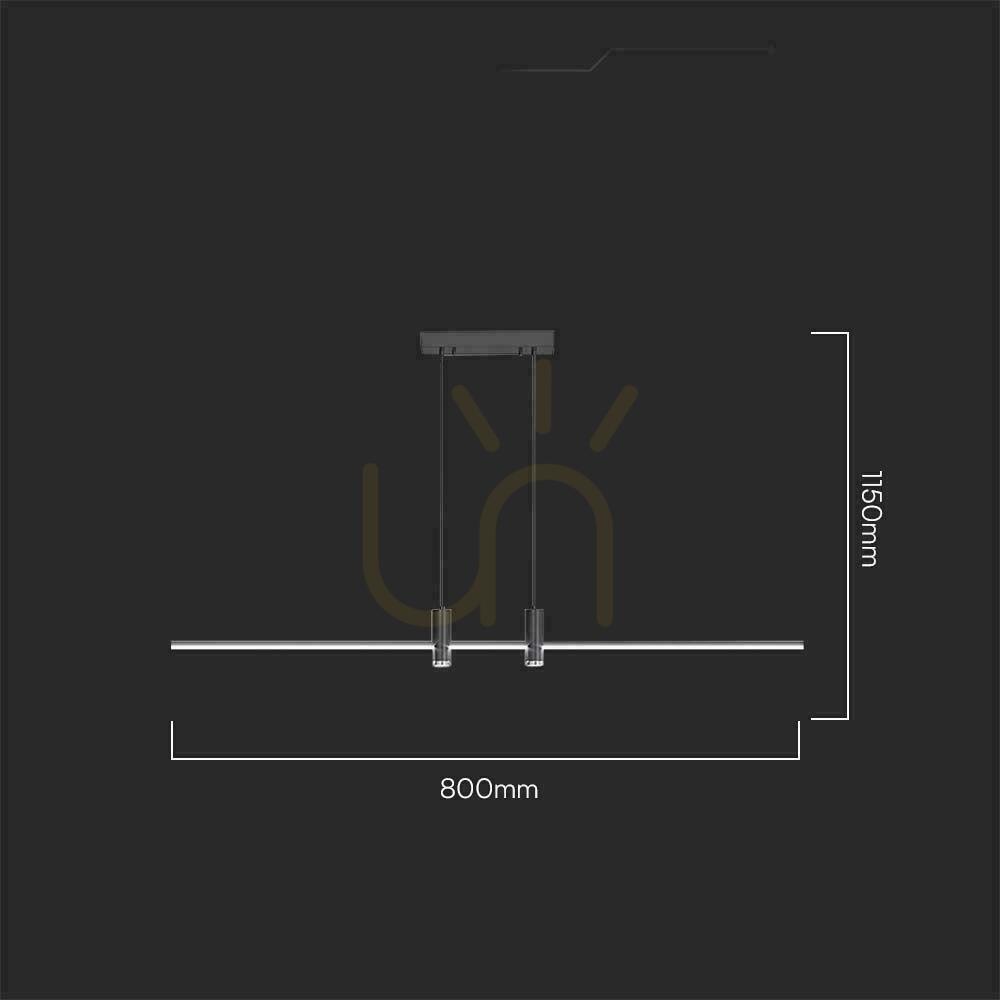 Utsikt V-TAC 19W LED pendelarmatur Svart VT-7827 4000K 2160lm V-TAC 19W LED pendelarmatur Svart VT-7827 4000K 2160lm