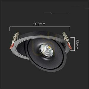 V-TAC LED Tilting Downlight 30W LED COB CRI90+ CCT Svart VT-2532 3000K-4000K-6400K 2500lm. 5 V-TAC LED Tilting Downlight 30W LED COB CRI90+ CCT Svart VT-2532 3000K-4000K-6400K 2500lm. small 5
