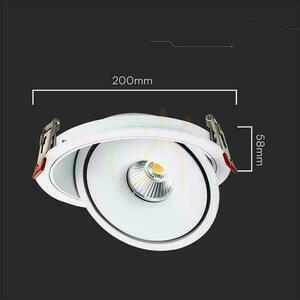 V-TAC LED Tilt Downlight 30W LED COB CRI90+ CCT Vit VT-2532 3000K-4000K-6400K 2500lm. small 5