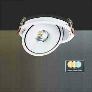 V-TAC LED Tilt Downlight 30W LED COB CRI90+ CCT Vit VT-2532 3000K-4000K-6400K 2500lm. small 6