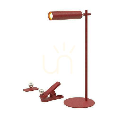 Kontrollera V-TAC 4-i-1 skrivbordslampa 37 cm tapetklämma ficklampa 3W LED röd VT-7413 4000K 300lm