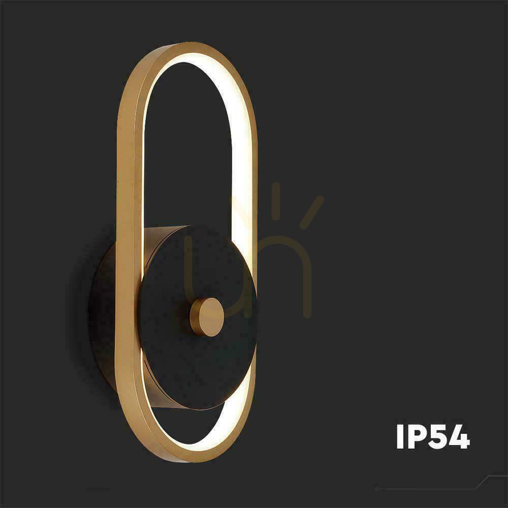 Visa Vägglampa V-TAC 15W LED svart+guld IP54 VT-1191 3000K 1650lm. Vägglampa V-TAC 15W LED svart+guld IP54 VT-1191 3000K 1650lm.
