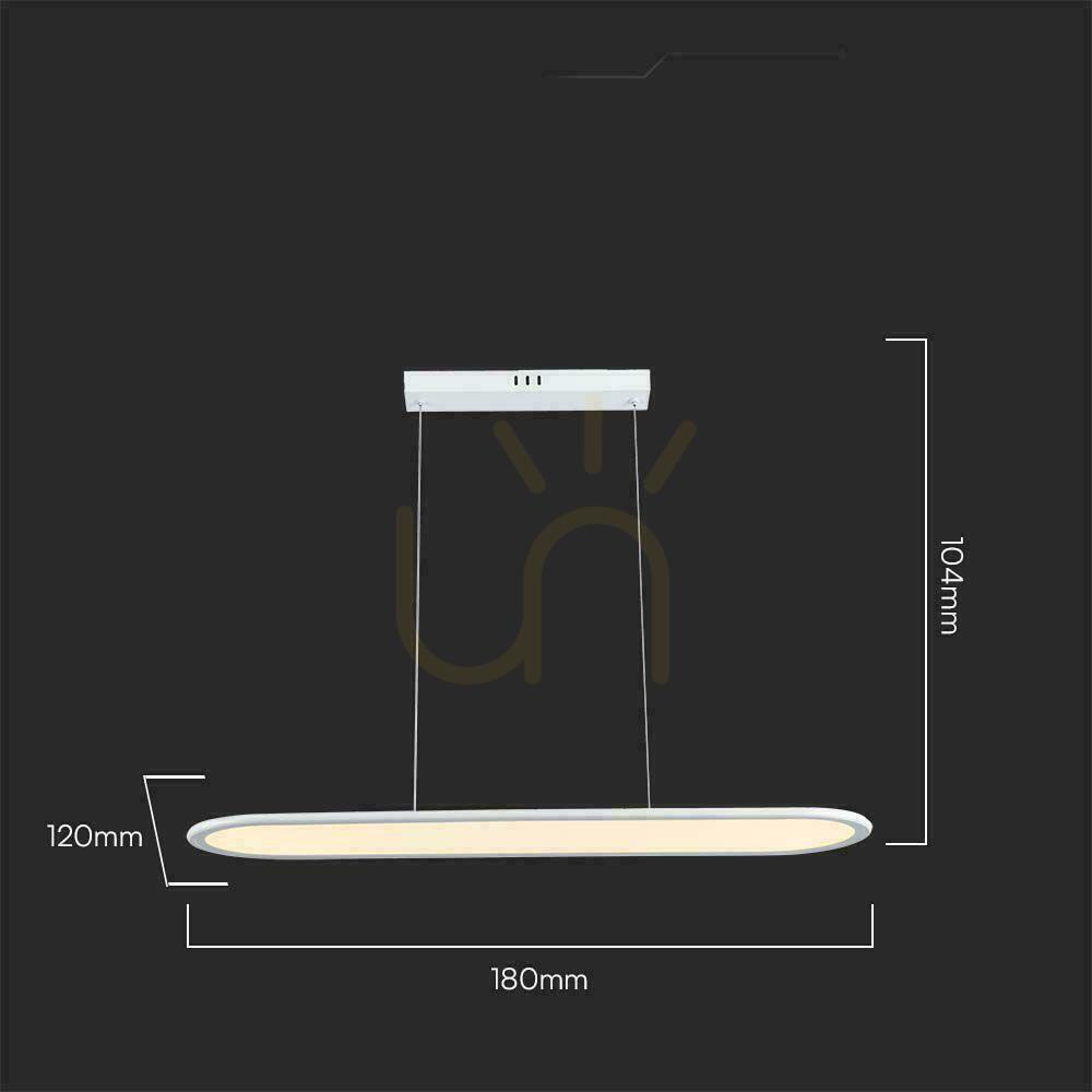 Förhandsvisning V-TAC 24W LED-pendelarmatur Vit VT-7821 3000K 3000lm V-TAC 24W LED-pendelarmatur Vit VT-7821 3000K 3000lm