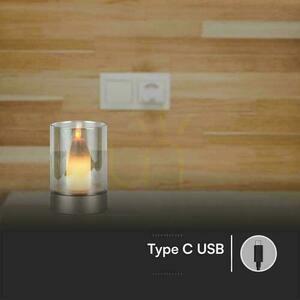 V-TAC Candlelight Nattljus 2W LED Laddning USB Dimbar Guld VT-7564 3000K 110lm. small 3