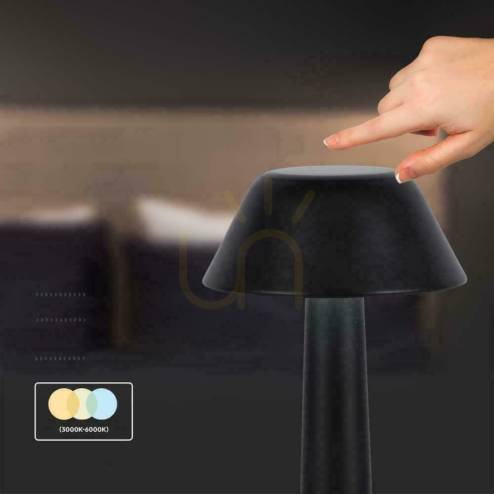 Display V-TAC 2W LED 23cm USB-laddning CCT Dimbar nattduksbordslampa Svart VT-7566 3000K-6000K 40lm V-TAC 2W LED 23cm USB-laddning CCT Dimbar nattduksbordslampa Svart VT-7566 3000K-6000K 40lm