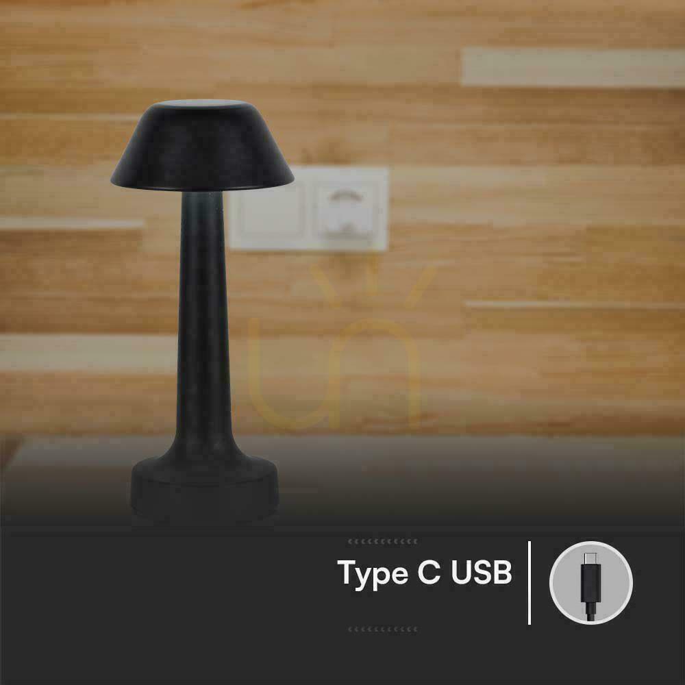 Visa V-TAC 2W LED 23cm USB-laddning CCT Dimbar nattduksbordslampa Svart VT-7566 3000K-6000K 40lm V-TAC 2W LED 23cm USB-laddning CCT Dimbar nattduksbordslampa Svart VT-7566 3000K-6000K 40lm