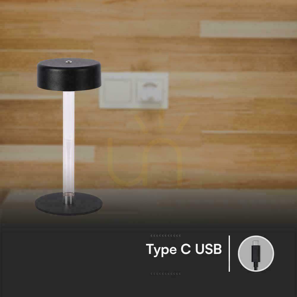 Visa V-TAC 3W LED nattduksbordslampa 23cm USB-laddning CCT Dimbar Svart VT-7567 3000K-6000K 210lm V-TAC 3W LED nattduksbordslampa 23cm USB-laddning CCT Dimbar Svart VT-7567 3000K-6000K 210lm