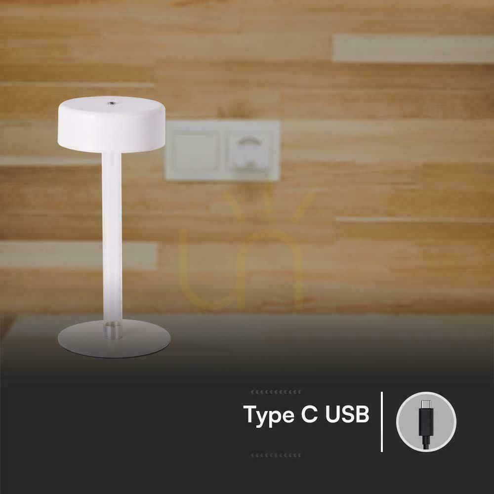 Visa V-TAC 3W LED nattduksbordslampa 23cm USB-laddning CCT dimbar vit VT-7567 3000K-6000K 210lm V-TAC 3W LED nattduksbordslampa 23cm USB-laddning CCT dimbar vit VT-7567 3000K-6000K 210lm