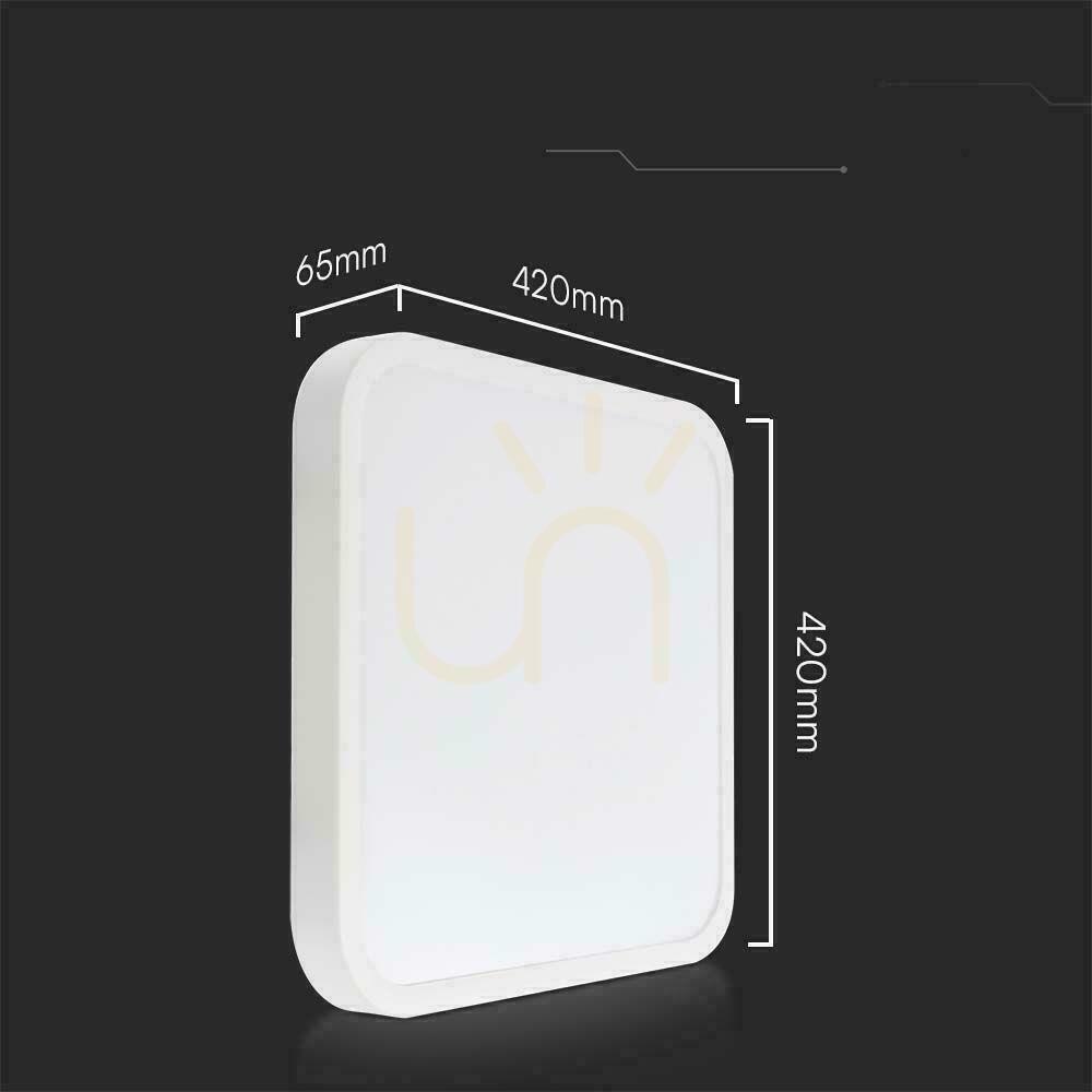 Visa Plafond V-TAC 48W LED Square 42x42cm Ytmonterad IP44 Vit VT-8630 6500K 5160lm Plafond V-TAC 48W LED Square 42x42cm Ytmonterad IP44 Vit VT-8630 6500K 5160lm