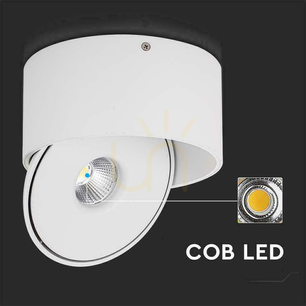 Utsikt Ytmonterad downlight V-TAC 28W Tilt CRI90 CCT Vit VT-2833 3000K-4000K-6400K 2500lm. Ytmonterad downlight V-TAC 28W Tilt CRI90 CCT Vit VT-2833 3000K-4000K-6400K 2500lm.