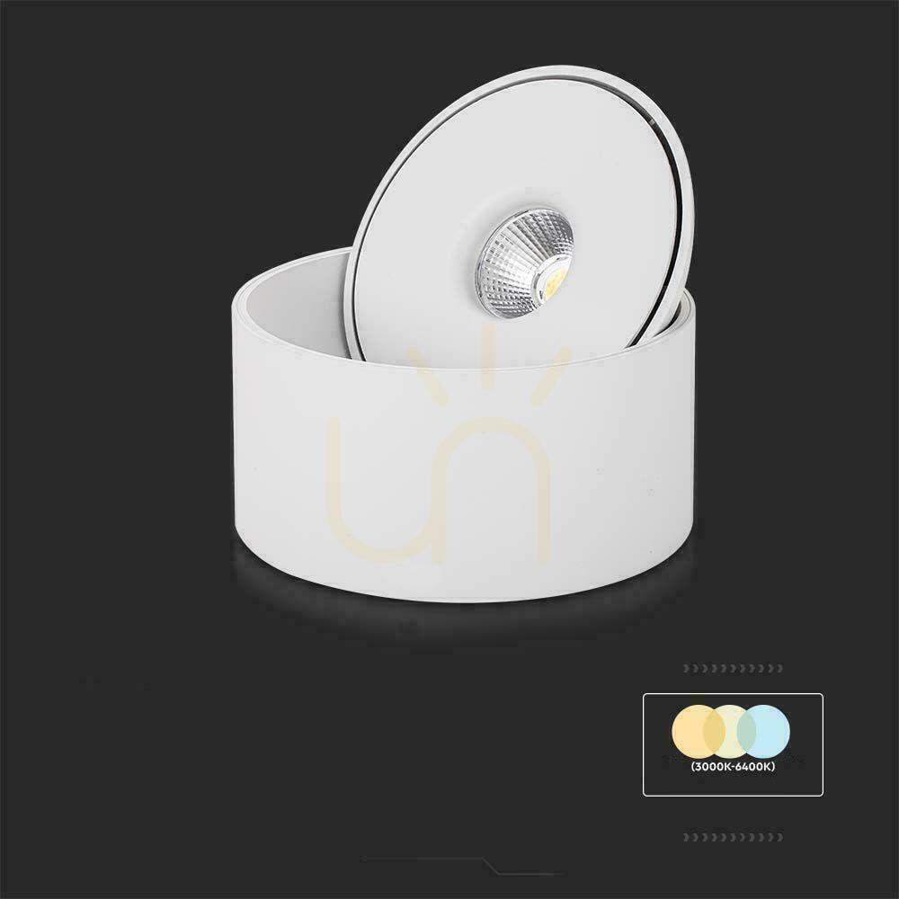 Display Ytmonterad downlight V-TAC 28W Tilt CRI90 CCT Vit VT-2833 3000K-4000K-6400K 2500lm. Ytmonterad downlight V-TAC 28W Tilt CRI90 CCT Vit VT-2833 3000K-4000K-6400K 2500lm.