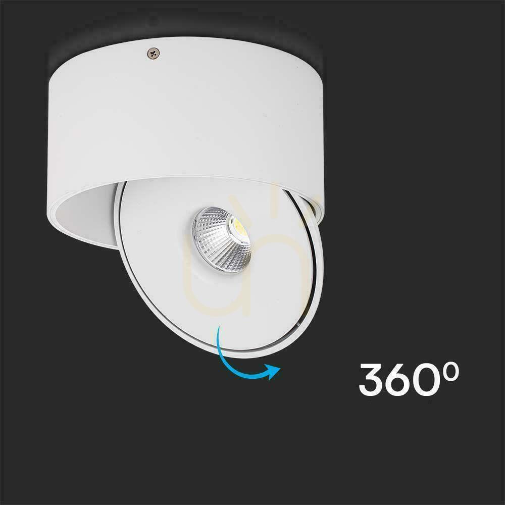 Visa Ytmonterad downlight V-TAC 28W Tilt CRI90 CCT Vit VT-2833 3000K-4000K-6400K 2500lm. Ytmonterad downlight V-TAC 28W Tilt CRI90 CCT Vit VT-2833 3000K-4000K-6400K 2500lm.