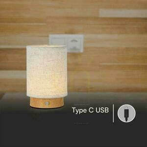 V-TAC 3W LED skrivbordslampa Nattlampa Laddning Dimbar Trä VT-7569 3000K 110lm. small 3