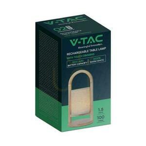 V-TAC 1,5W LED-bordslampa Nattlampa Laddning Dimbar Trä VT-7570 3000K 100lm small 1