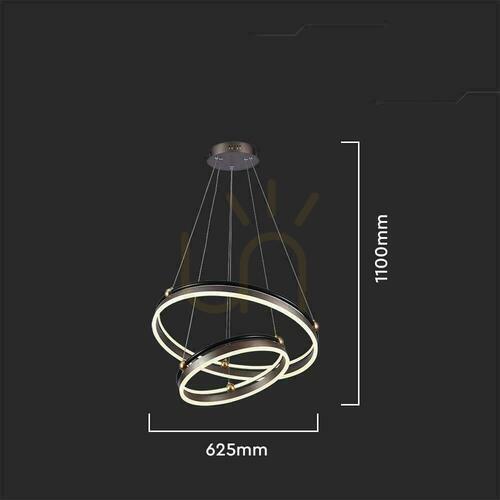 Kontrollera V-TAC 50W LED brun pendelarmatur VT-7578 3000K 5850lm
