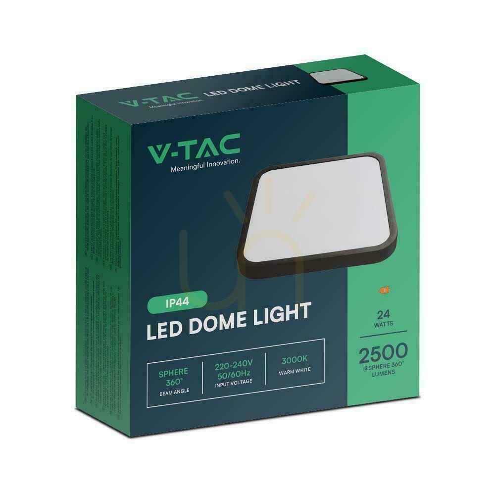 Display Plafond V-TAC 24W LED Square 30x30cm Ytmonterad IP44 Svart VT-8624B 3000K 2500lm Plafond V-TAC 24W LED Square 30x30cm Ytmonterad IP44 Svart VT-8624B 3000K 2500lm