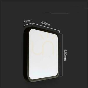 Plafond V-TAC 48W LED Square 42x42cm Ytmonterad IP44 Svart VT-8630B 3000K 5160lm small 4