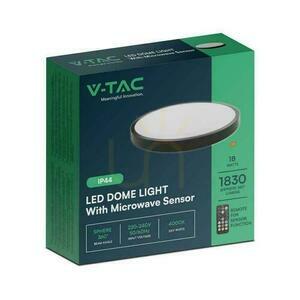 Plafond V-TAC 18W LED Rund 30cm Utanpåliggande Pilot Rörelsesensor IP44 Svart VT-8618S 4000K 1830lm small 3