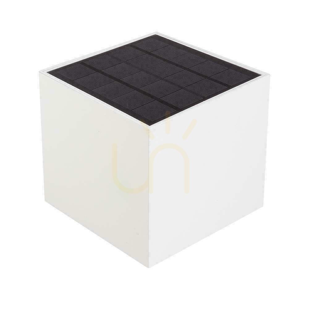 Utsikt Solar V-TAC 9W LED COB Justerbar vit kub 15x15cm IP65 VT-11109 3000K 860lm väggarmatur. Solar V-TAC 9W LED COB Justerbar vit kub 15x15cm IP65 VT-11109 3000K 860lm väggarmatur.