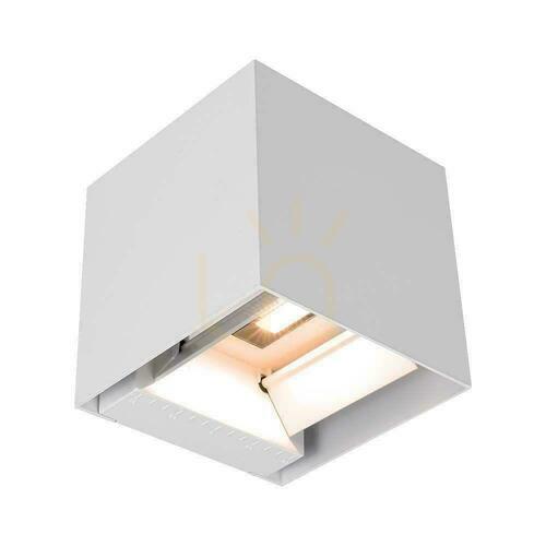 Kontrollera Solar V-TAC 9W LED COB Justerbar vit kub 15x15cm IP65 VT-11109 4000K 860lm väggarmatur.