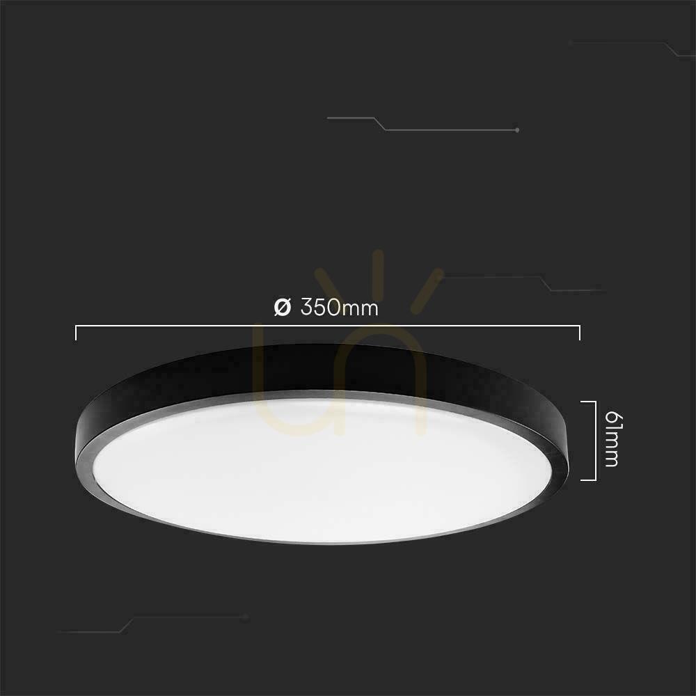Visa Plafond V-TAC 24W LED Rund 35cm Utanpåliggande Pilot Rörelsesensor IP44 Svart VT-8624S 4000K 2500lm Plafond V-TAC 24W LED Rund 35cm Utanpåliggande Pilot Rörelsesensor IP44 Svart VT-8624S 4000K 2500lm