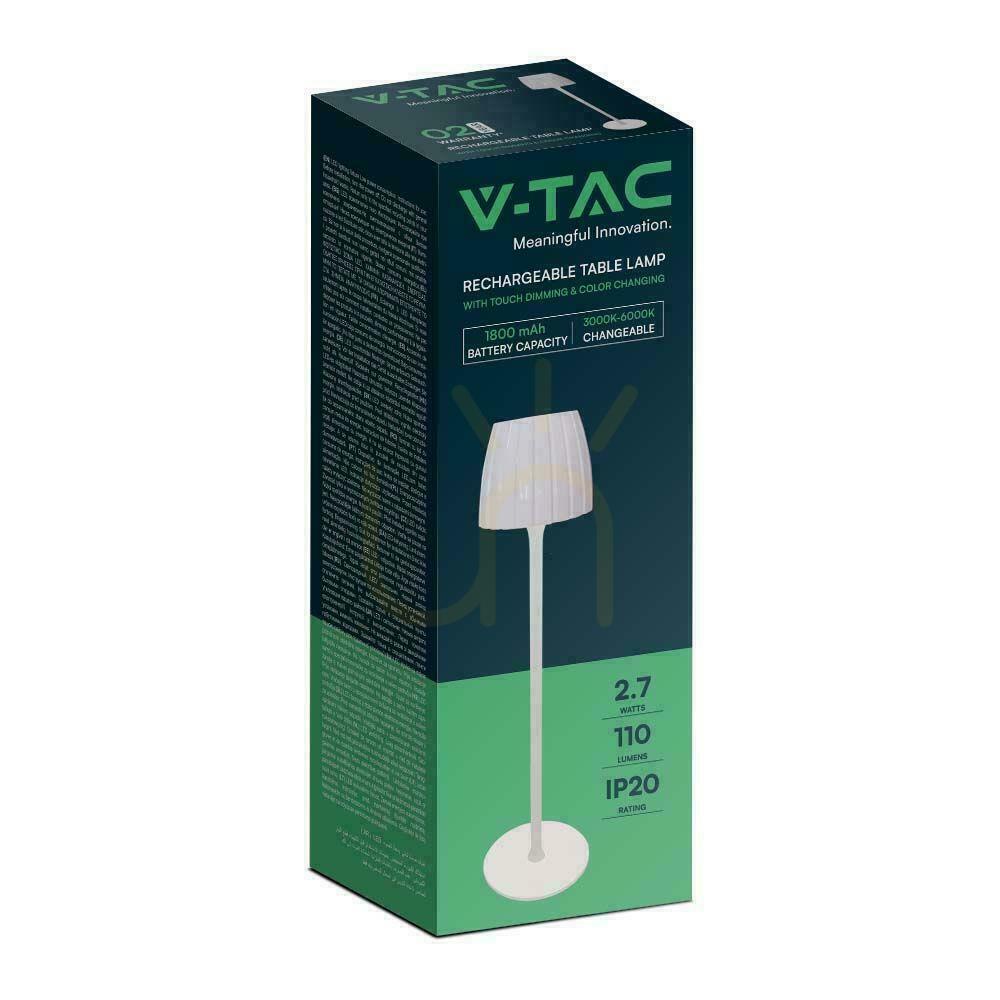 Display V-TAC 2,7W LED nattduksbordslampa 34cm USB-laddning dimbar vit VT-7967 3000K-6000K 110lm V-TAC 2,7W LED nattduksbordslampa 34cm USB-laddning dimbar vit VT-7967 3000K-6000K 110lm