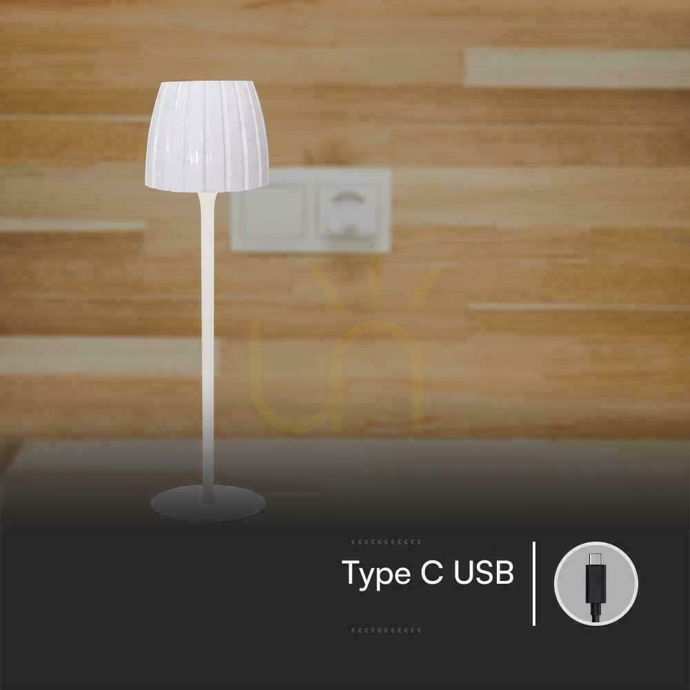 Förhandsvisning V-TAC 2,7W LED nattduksbordslampa 34cm USB-laddning dimbar vit VT-7967 3000K-6000K 110lm V-TAC 2,7W LED nattduksbordslampa 34cm USB-laddning dimbar vit VT-7967 3000K-6000K 110lm