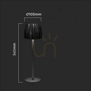 V-TAC 2,7W LED nattduksbordslampa 34cm USB-laddning dimbar svart VT-7967 3000K-6000K 110lm small 4