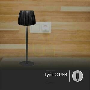 V-TAC 2,7W LED nattduksbordslampa 34cm USB-laddning dimbar svart VT-7967 3000K-6000K 110lm small 7