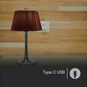 V-TAC 1,5W LED nattduksbordslampa 28cm USB-laddning Dimbar brons VT-7968 3000K-6000K 40lm small 7