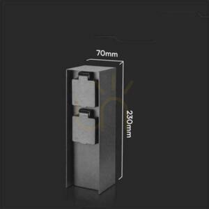 V-TAC Trädgårdsstolpe 2 uttag 2x16A 23cm 3600W IP44 Grafit VT-1196 3 års garanti small 5