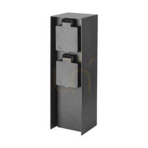 V-TAC Trädgårdsstolpe 2 uttag 2x16A 23cm 3600W IP44 Grafit VT-1196 3 års garanti small 0