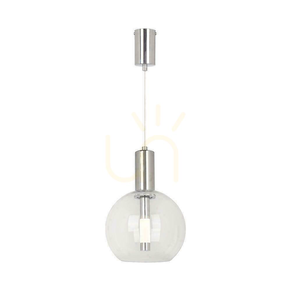 Kontrollera Pendelarmatur V-TAC 5W LED Akryl fi.20cm Krom VT-10114 3000K 450lm Pendelarmatur V-TAC 5W LED Akryl fi.20cm Krom VT-10114 3000K 450lm